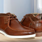 Tan Leather Formal Lace-Up Chuckka Boots For Men