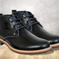 Black Leather Men Mid Top Boots