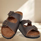 Brown Leather Sandal Slip-on Casual Leather Flats For Men