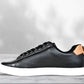 Black Genuine Leather Formal Lace-Up Sneakers For Men