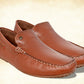 Tan Leather Men Lightweight Penny Driving Shoes