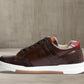 Brown & Red leather Lace-up Sneakers for Men