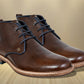 Brown Leather Men Mid Top Boots