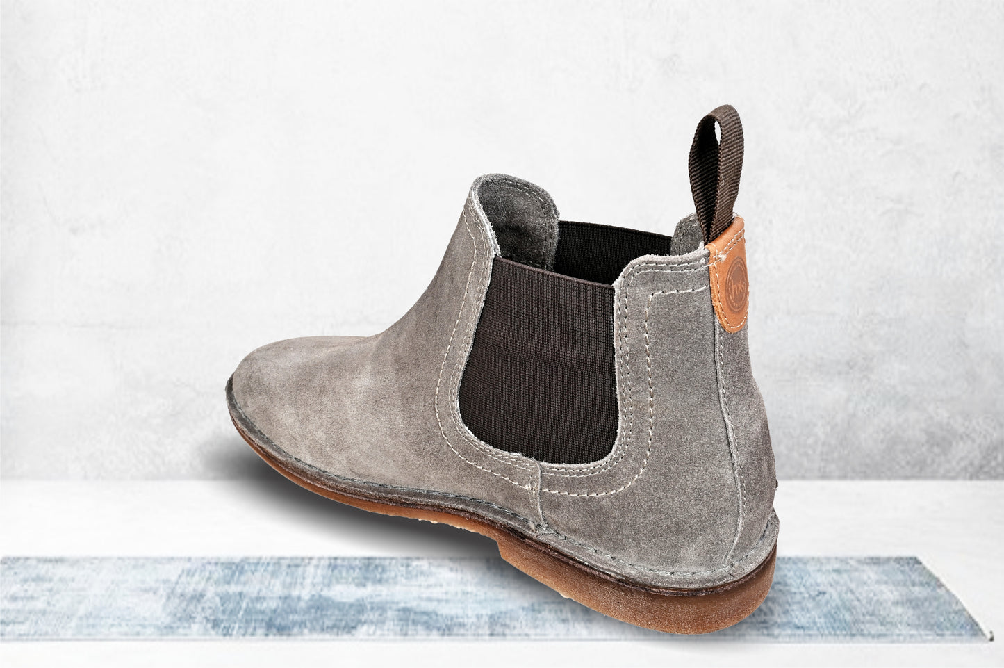 Light Grey Suede Chelsea Boots For Men