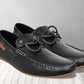 Black Leather Lightweight Driving Shoes With Bows