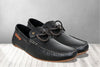 Black Leather Lightweight Driving Shoes With Bows