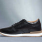 Black leather Lace-up Sneakers for Men