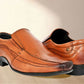 Tan Leather Slip-On Shoes For Men's Formal Pair