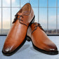 Tan Leather Formal For Men Lace-Up Casual Leather Shoes