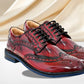 Cherry Brush-Off Leather Brogues Formal Derby Shoes