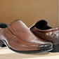 Brown Leather Slip-On Shoes For Men's Formal Pair