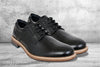 Black Leather Textured Formal Derby Shoes