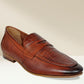 Tan Genuine Leather Textured formal Loafers