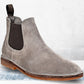 Light Grey Suede Chelsea Boots For Men