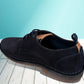 Navy Suede Men's Formal Lace-Up Shoes with Memory Foam Comfort