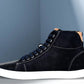 Navy Genuine Suede Leather Ankle Sneakers for Men