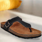 Black Leather Sandal Casual Leather Flats For Men