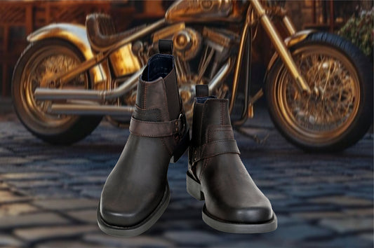 Brown Genuine Leather Riding Boots For Men