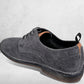 Grey Suede Men's Formal Lace-Up Shoes with Memory Foam Comfort
