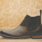 Brown Genuine Leather Men's Chelsea Boots For Casual & Party Wear