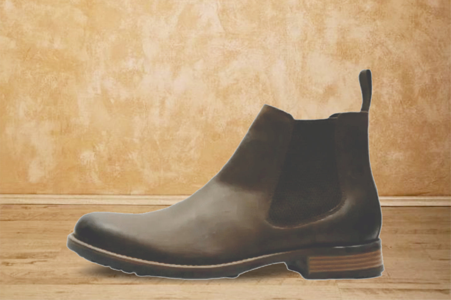 Brown Genuine Leather Men's Chelsea Boots For Casual & Party Wear