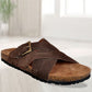 Brown Suede Slip-on Sandal Casual Flats for Men