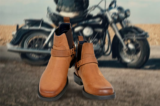 Camel Genuine Leather Riding Boots For Men