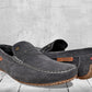 Dark Grey Suede Men's Formal Slip-On Driving Shoes with Memory Foam