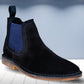 Navy Suede Chelsea Boots For Men