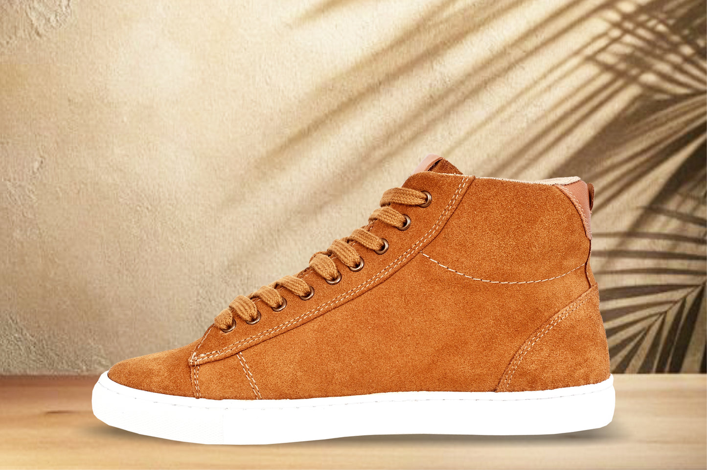 Camel Genuine Suede Leather Ankle Sneakers for Men