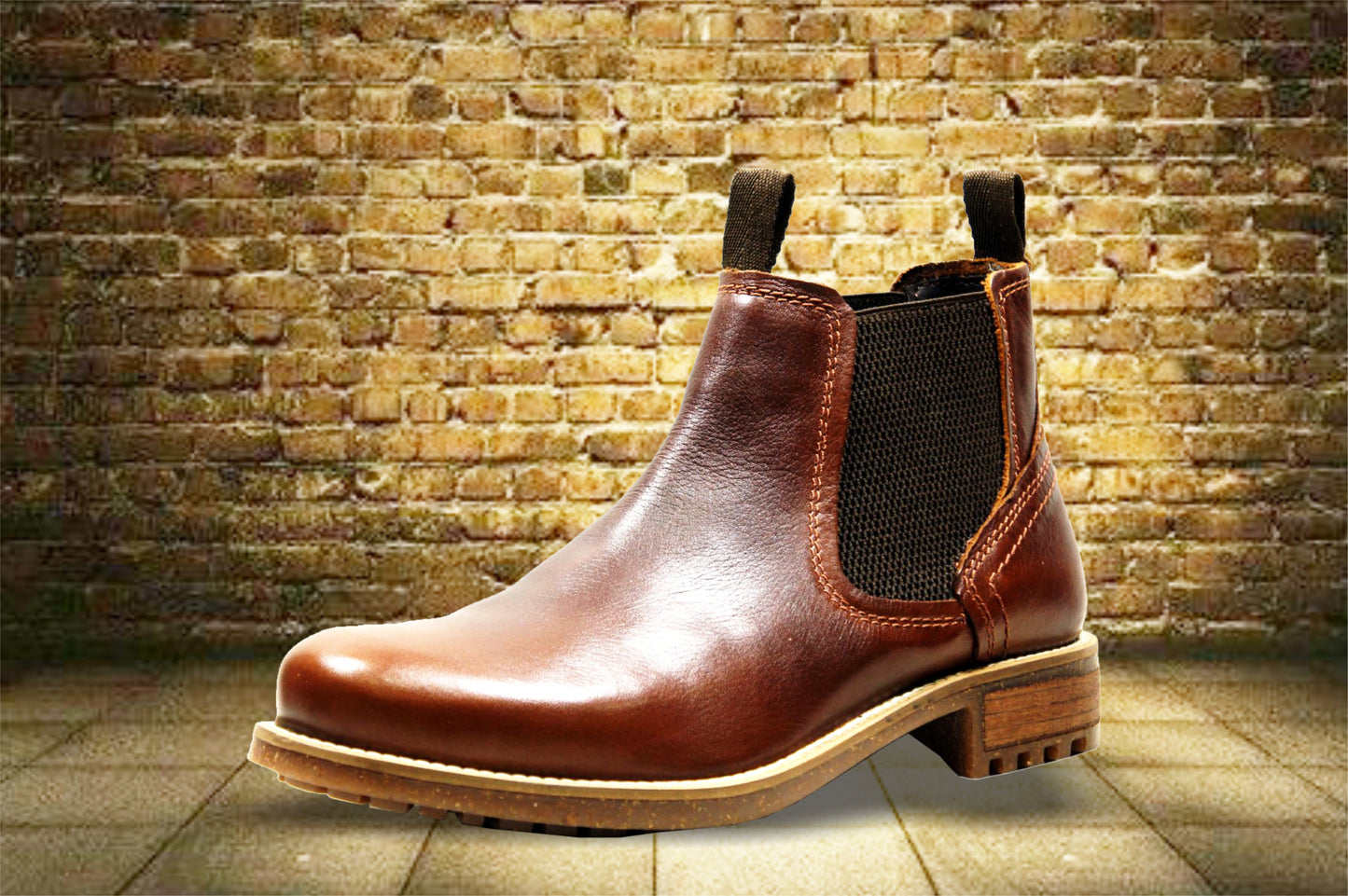 Brown Genuine Leather Men's Chelsea Boots For Casual Wear