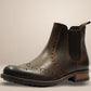 Brown Genuine Leather Men's brogue Chelsea Boots For Casual