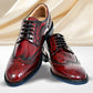 Cherry Brush-Off Leather Brogues Formal Derby Shoes