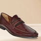 Burgandy Patent Leather Formal Penny Loafers