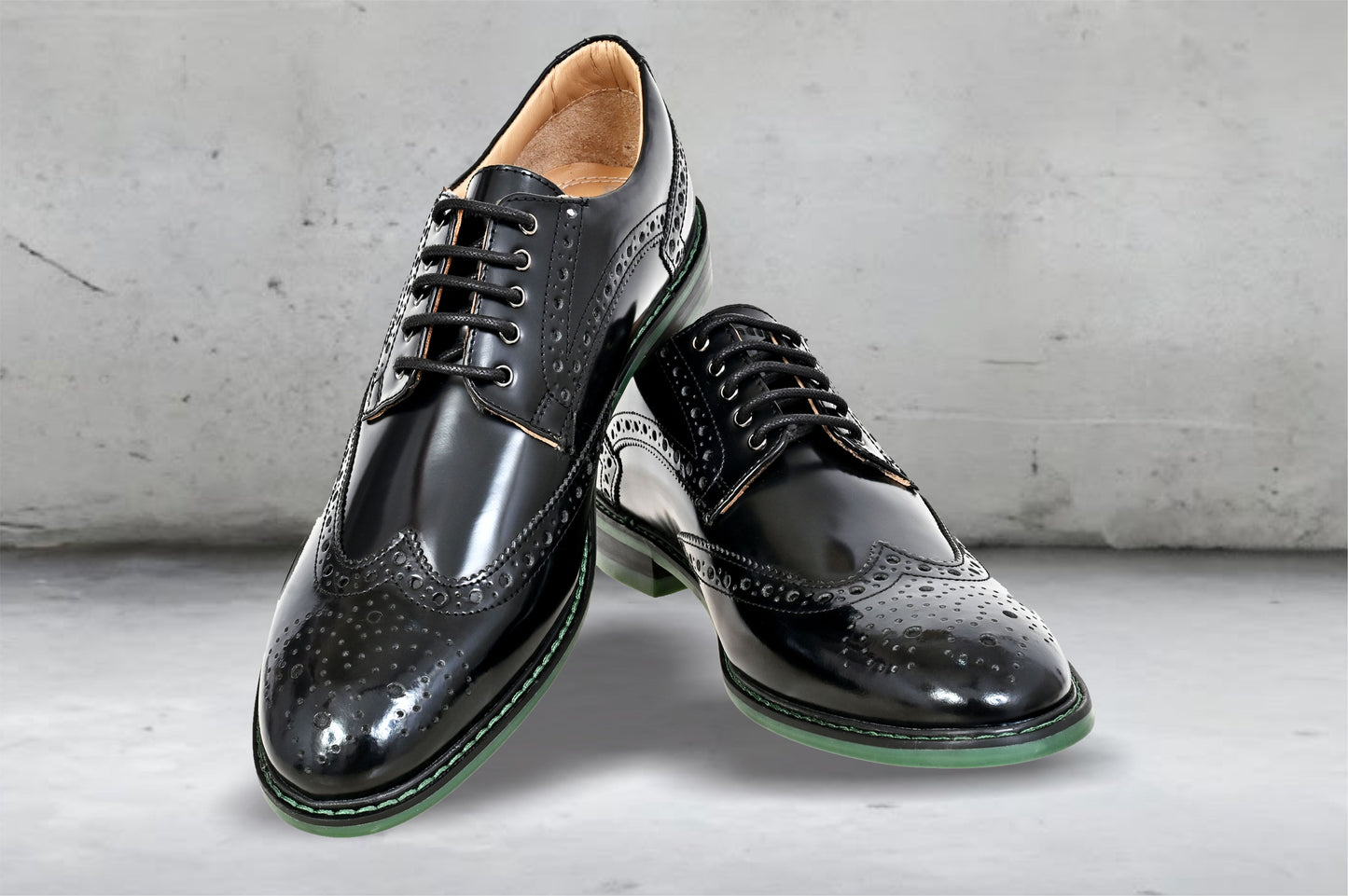 Black Brush-Off Leather Brogues Formal Derby Shoes