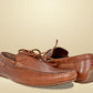 Tan Leather Lightweight Driving Shoes With Bows
