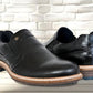 Black Leather Textured Formal Slip-On Shoes