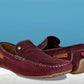 Burgandy Suede Men's Formal Slip-On Driving Shoes with Memory Foam