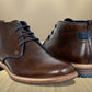 Brown Leather Men Mid Top Boots