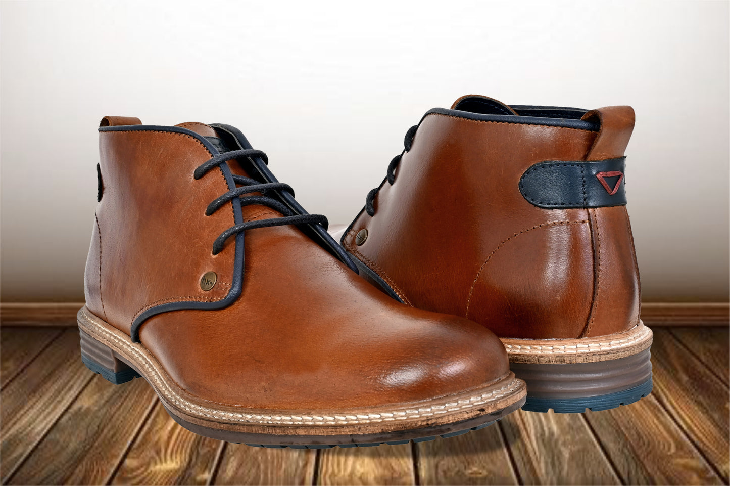 Tan Leather Men Mid Top Boots