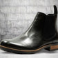 Black Genuine Leather Men's Chelsea Boots For Casual & Party Wear