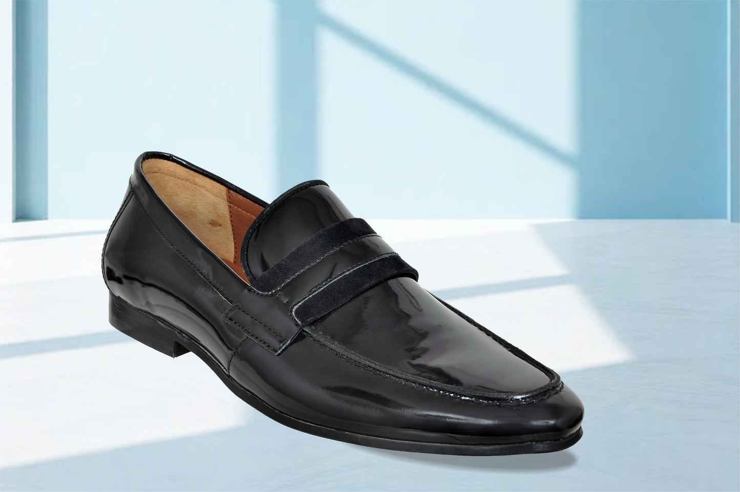 Black Patent Leather Formal Penny Loafers
