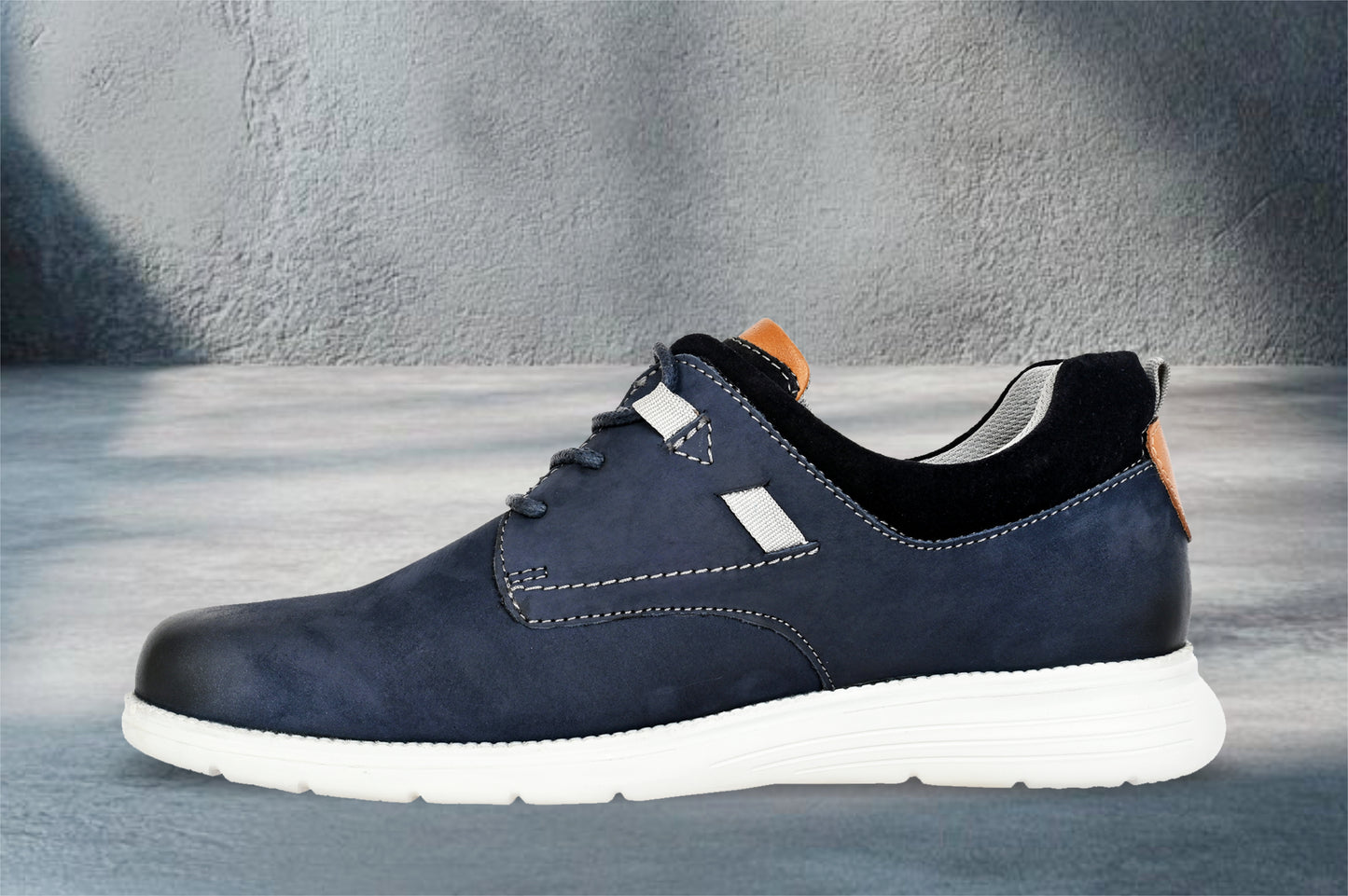 Jeans Leather Men Round Toe Lightweight Nubuck Sneakers