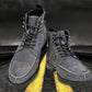 Grey Genuine Suede Leather Biker Boots For Men