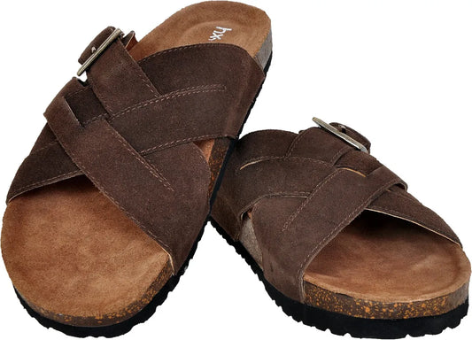 Brown Suede Slip-on Sandal Casual Flats for Men