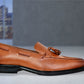 Tan Leather Men Tassel Formal Loafers