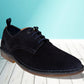 Navy Suede Men's Formal Lace-Up Shoes with Memory Foam Comfort