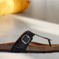 Black Leather Sandal Casual Leather Flats For Men