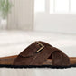 Brown Suede Slip-on Sandal Casual Flats for Men