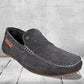 Dark Grey Suede Men's Formal Slip-On Driving Shoes with Memory Foam